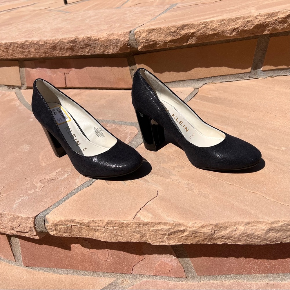 ⬇️💲Anne Klein Iflex Black Block Heel Pumps 6M NWT